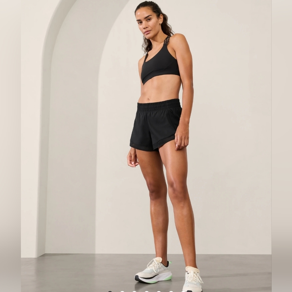 Athleta mesh racer shorts